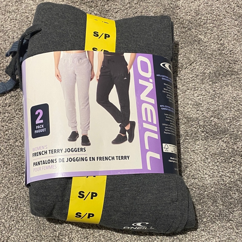 O'Neill Charcoal and teal Joggers Set 2 pairs women’s Terry jogger new in pack